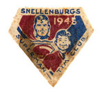 "SNELLENBURGS 1945 SUPERMAN TIM CLUB" RARE FELT PATCH.