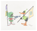 VIRGIL ROSS MARVIN THE MARTIAN & DAFFY DUCK (DUCK DODGERS) SPECIALTY ORIGINAL ART.