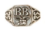 FIRST SEEN “BB” W/WINGED BOOTS RING BY UNCAS.