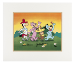 BILL HANNA & JOE BARBERA SIGNED HUCKLEBERRY HOUND & FRIENDS ANIMATION CEL.