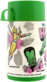 "THE INCREDIBLE HULK" UNUSED METAL LUNCHBOX WITH THERMOS.