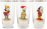 SEVEN DWARFS RISQUE GLASSES NEAR SET.