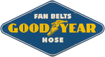 "GOODYEAR FAN BELTS - HOSE" TIN ADVERTISING SIGN.