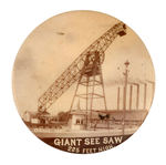 1898 TRANS-MISSISSIPPI EXPO. "GIANT SEE SAW" REAL PHOTO FROM HAKE COLLECTION AND CPB.