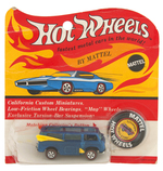 "HOT WHEELS VOLKSWAGEN BEACH BOMB" ON CARD - BLUE.