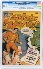 "CAPTAIN MARVEL ADVENTURES" #39 SEPTEMBER 1944 CGC 8.0 VF CROWLEY PEDIGREE.