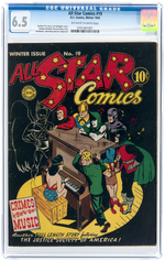 "ALL STAR COMICS" #19 WINTER 1943 CGC 6.5 FINE+.