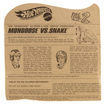 "HOT WHEELS MONGOOSE VS. SNAKE - MONGOOSE" ON CARD.