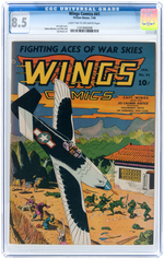 "WINGS COMICS" #41 JANUARY 1944 CGC 8.5 VF+.