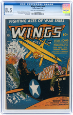 "WINGS COMICS" #39 NOVEMBER 1943 CGC 8.5 VF+.