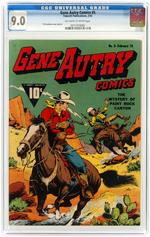 "GENE AUTRY COMICS" #5 FEBRUARY 1943 CGC 9.0 VF/NM.