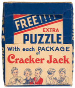 1930s “CRACKER JACK FREE PUZZLE” DIE-CUT DISPLAY BOX.