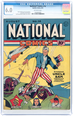 "NATIONAL COMICS" #14 AUGUST 1941 CGC 6.0 FINE.