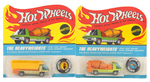 "HOT WHEELS THE HEAVYWEIGHTS" CARDED PAIR - DUMP & CEMENT TRUCKS.