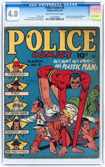 "POLICE COMICS" #8 MARCH 1942 CGC 4.0 VG.