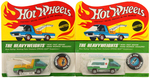 "HOT WHEELS THE HEAVYWEIGHTS" CARDED PAIR - AMBULANCE & TOW TRUCK.