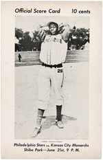 1944 NEGRO LEAGUE SCORE CARD FEATURING SATCHEL PAIGE & JOSH GIBSON.