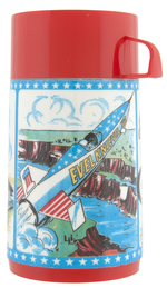 "EVEL KNIEVEL" METAL LUNCHBOX WITH THERMOS.