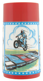 "EVEL KNIEVEL" METAL LUNCHBOX WITH THERMOS.