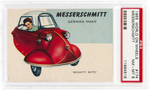 "WORLD ON WHEELS" TOPPS HIGH NUMBER/RED BACK #174 MESSERSCHMITT PSA NM-MT 8.