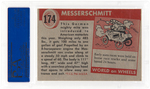 "WORLD ON WHEELS" TOPPS HIGH NUMBER/RED BACK #174 MESSERSCHMITT PSA NM-MT 8.