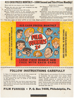 "FILM FUNNIES" GUM INC. GUM CARD WRAPPER.