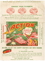 "ACTION GUM" GOUDEY GUM CO. CARD WRAPPER (VARIETY).