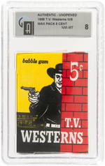 "T.V. WESTERNS" TOPPS UNOPENED 5¢ GUM CARD WAX PACK GAI NM-MT 8.