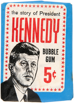 JOHN F. KENNEDY TOPPS GUM CARD SET WITH WAX PACK & WRAPPER.