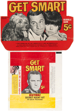 "GET SMART" TOPPS GUM CARD SET WITH BOX LID & WRAPPER.