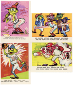 "BASEBALL WEIRD-OHS" FLEER GUM CARD SET WITH WRAPPER.