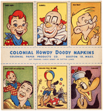 HOWDY DOODY COLONIAL PAPER PRODUCTS CO. UNCUT CARD SHEETS.