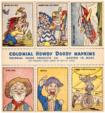 HOWDY DOODY COLONIAL PAPER PRODUCTS CO. UNCUT CARD SHEETS.