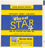 "WHO-Z-AT STAR" TOPPS GUM CARD SET WITH WRAPPER.