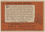 "DAVY CROCKETT" TOPPS 1ST SERIES (ORANGE BACK) GUM CARD SET.