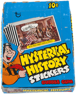 "HYSTERICAL HISTORY" TOPPS GUM CARD/STICKER FULL BOX & TEST WAX PACK.