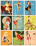 AMERICAN BEAUTIES GUM INC. UNCUT CARD SHEET FEATURING GIL ELVGREN PIN-UP ART.