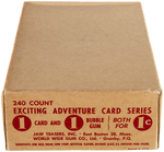 "ADVENTURE" GUM CARDS DISPLAY BOX WITH SIGN.