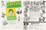 "TARZAN" PHILADELPHIA CHEWING GUM CARD DISPLAY BOX & PROMO SALES SHEETS.