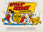 "WALT DISNEY CHARACTERS TATOO BUBBLE GUM" DISPLAY BOX UNCUT SHEET.