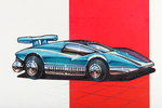 HOT WHEELS - SILVER BULLET CONCEPT ORIGINAL ART.