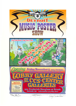 "DETROIT MUSIC POSTER SHOW" MULTI-ARTIST SIGNED POSTER PAIR & ORIGINAL ART BY MARK ARMINSKI.