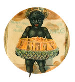 NAKED BLACK COOK PROMOTES KNOX'S GELATIN CIRCA 1898 RARE BUTTON.