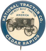 FIRST SEEN RARE BUTTON FOR "NATIONAL TRACTOR CO."