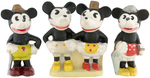 "THE TWO PALS MINNIE - MICKEY MOUSE"  BISQUE SET & BISQUE TOOTHBRUSH HOLDER.