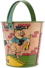 "WHO'S AFRAID OF THE BIG BAD WOLF - THREE LITTLE PIGS" SAND PAIL.