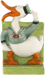 LONG-BILLED DONALD DUCK BISQUE TOOTHBRUSH HOLDER.