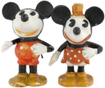 "MICKEY MOUSE - MINNIE MOUSE" FIGURAL BISQUE TOOTHBRUSH HOLDER PAIR.