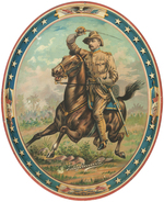 "TEDDY ROOSEVELT" ROUGH RIDER LARGE OVAL SERVING TRAY.