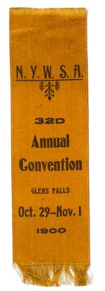 NEW YORK WOMEN'S SUFFRAGE ASSOCIATION 1900 CONVENTION RIBBON.